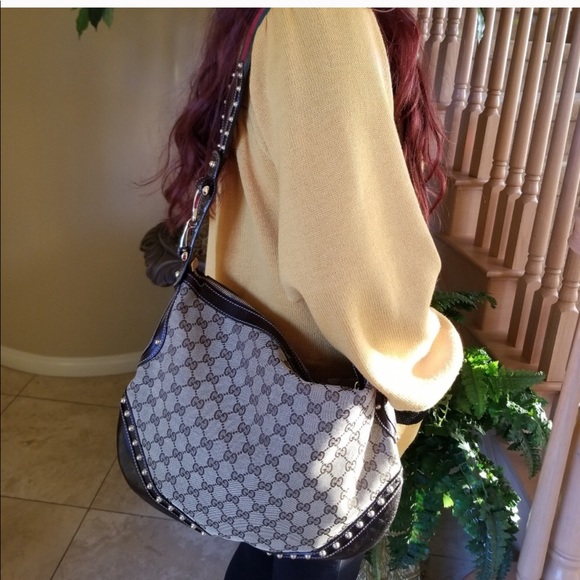 Gucci Pelham Borchie Monogram Canvas hobo bag - Picture 7 of 8